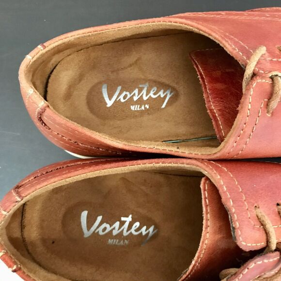 Vostey Milan Cognac Orange Leather Wingtip Dress Lace Up Shoes Men’s Size US 11 - Picture 13 of 14